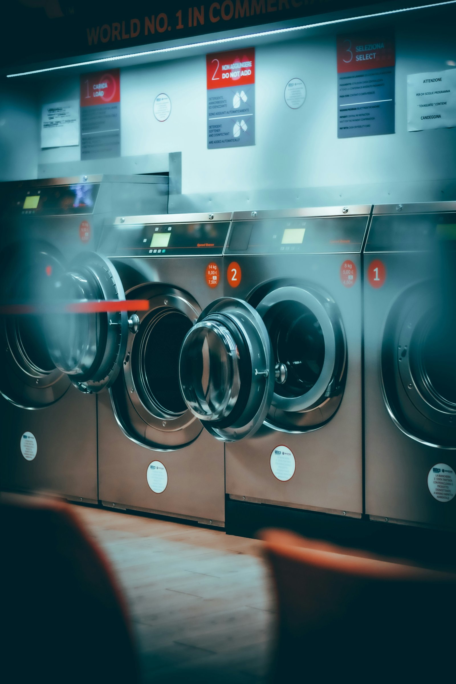Modern self-service laundry machines
